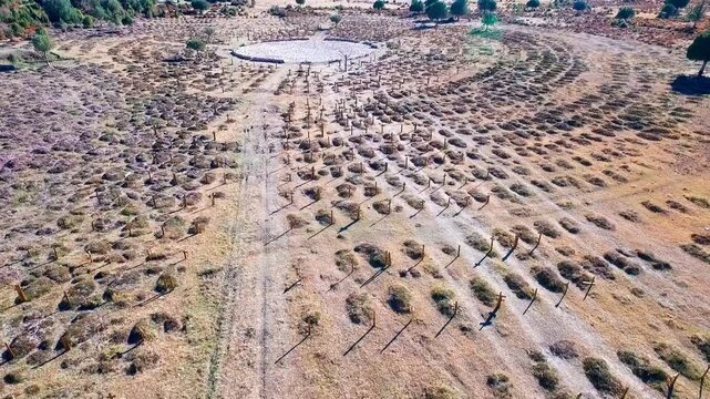 Sad hill cemetery famous western film location aerial view