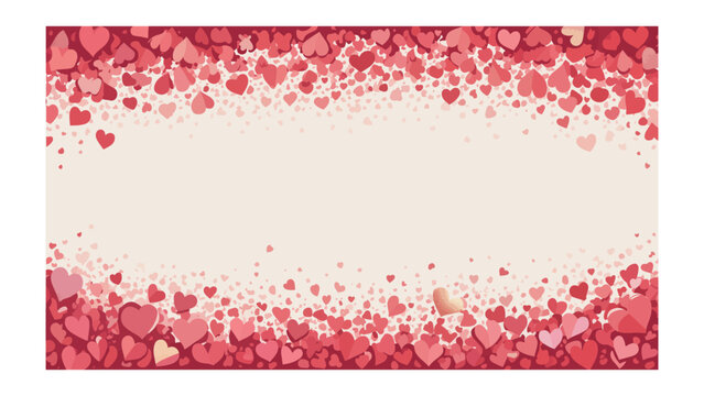 Heartfelt Composition: An artistic array of heart shapes delicately frames a central space, creating an evocative design for expressions of love and affection. 