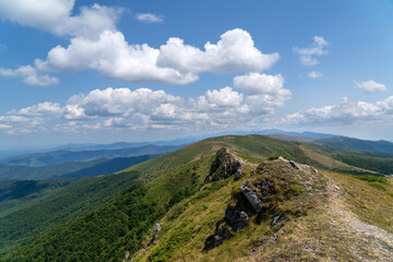 The Balkan mountain ridge