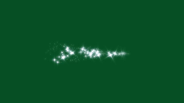 4 K luxury white glitter sparkles line trail, magic sparkles glitter line stars, pixie dust path, Christmas stars isolated on a green screen, glittering stars particles background overlay.