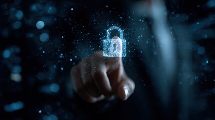 Digital padlock conceptual touch technology secure