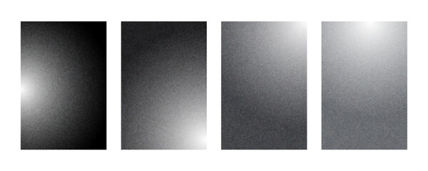 Grainy noise square vector set. Dot grain texture squares. Abstract black squares with gradient stipple pattern. Spray texture sand and dissolving squares. Vector