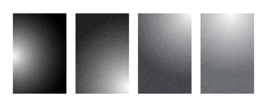 Grainy noise square vector set. Dot grain texture squares. Abstract black squares with gradient stipple pattern. Spray texture sand and dissolving squares. Vector