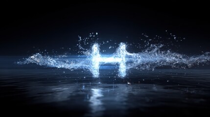 Dark wallpaper hydrogen above the surface of the liquid