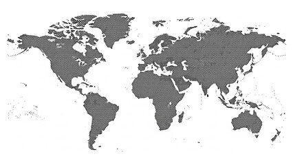 World map in dotted halftone style