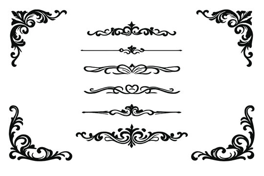 Ornate Scrollwork Corner Ornaments and Dividers