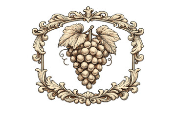 Obraz premium Ornate Grape Cluster with Decorative Frame