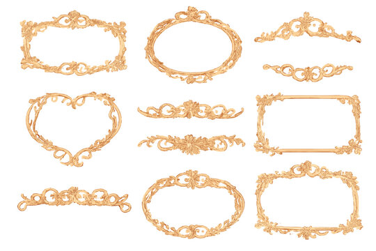 Ornate frames and decorative elements with a warm glow