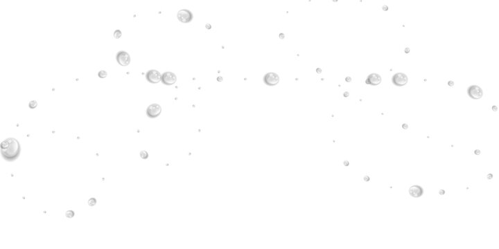 Transparent Water Drops on Isolated Transparent Background with Realistic Liquid Water Droplets Top View Condensation Effect Fresh Cool Wet Spray Bubble Splash Surface Pattern