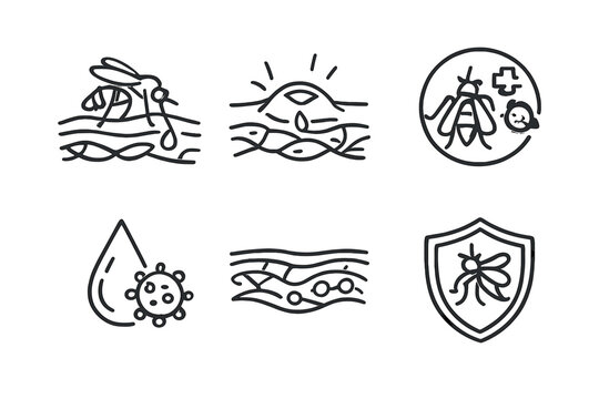 Insect bite protection icons