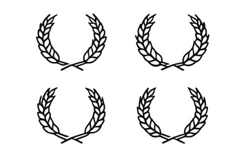 Four Laurel Wreaths on a Dark Background
