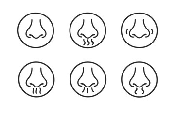 Nose Icons Representing Different Smells or Sensations