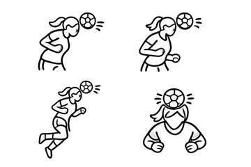 Fototapeta premium Soccer Player Heading Ball