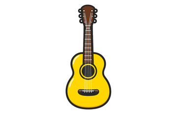 Fototapeta premium Acoustic Guitar with Yellow Body on Gradient Background