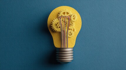 Creative idea concept light bulb with gears