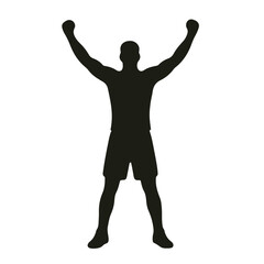 Player celebrating victory silhouette
