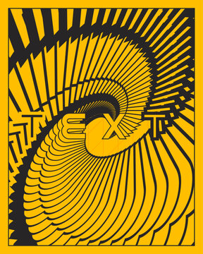 Modern Retro Text Poster Yellow Background Lightning Bolt Art