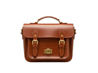 Brown Leather Satchel Bag with Handle.