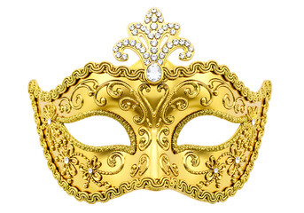 Golden Venetian Carnival Mask Decoration.