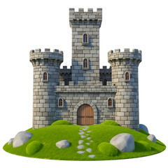 Medieval Castle with Towers and Gate.