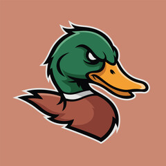 duck mascot logo vector design template modern style