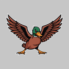 duck mascot logo vector design template modern style