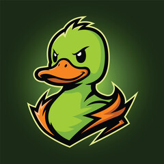 duck mascot logo vector design template modern style