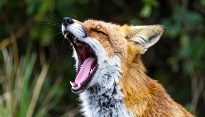 欠伸をするかわいいキツネ4