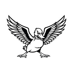 duck mascot logo vector design template modern style