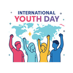 International youth day vector illustration with adobe illustrator details