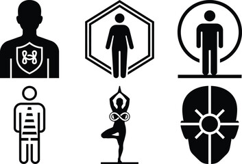 Biohacking Ultimate Wellness & Technology Icons Bundle � Red Light Therapy, Skeletal Reinforcement, Sleep Optimization, Subdermal Implant, Wearable Technology