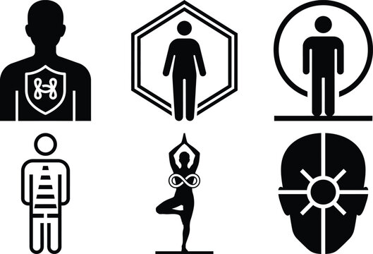 Biohacking Ultimate Wellness & Technology Icons Bundle � Red Light Therapy, Skeletal Reinforcement, Sleep Optimization, Subdermal Implant, Wearable Technology