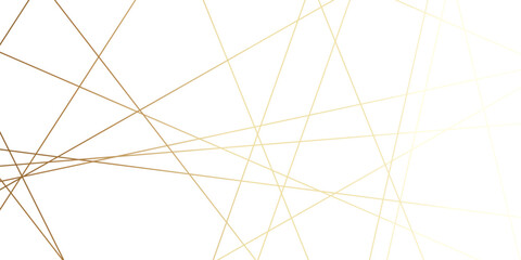 Modern abstract white background with thin intersecting gold and bronze geometric lines, minimalist chaotic stripe texture creating an elegant luxury vector design