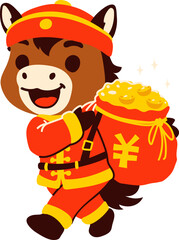 Chinese Horse Carrying Gold Bag