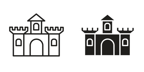 Castle icons Black symbol on transparent background. EPS10