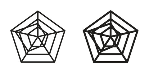 Chart-radar icons Black symbol on transparent background. EPS10