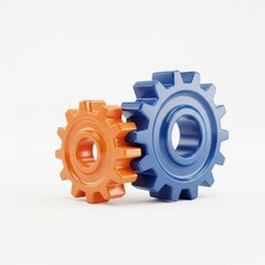 Interlocking gears in motion