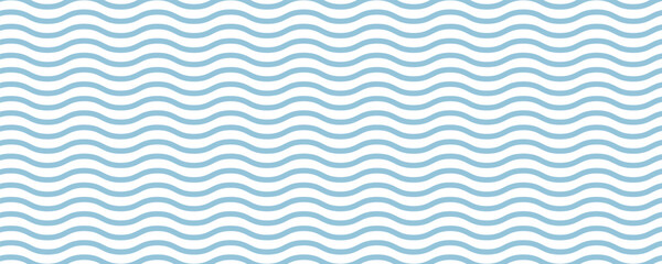 Blue and beige diagonal wavy lines seamless pattern. Simple vector abstract liquid stripes background. Funky groovy texture with diagonal waves, fluid shapes, flow. Stylish repeated decorative design