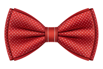 Red bowtie isolated on transparent background