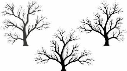 Obraz premium Bare trees silhouettes in a minimalist landscape