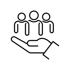 People, human, person line icon set. Containing participants, group, team, meeting, organization, community, population, audience, member, discussion, assembly, interview. Vector illustration
