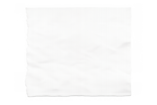 Crumpled white square paper ripping effect with texture isolated on transparent background, blank scrap page material - Powered by Adobe