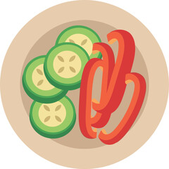 Ramadan Iftar Vegetable Plate Vector Clipart, Islamic Healthy Food Illustration