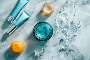 Natural beauty products with elegant display high resolution picture