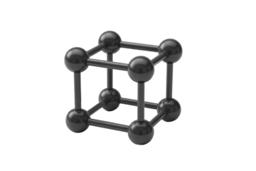 Black molecular cube structure model