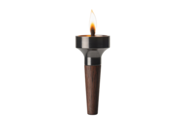 Burning torch with a wooden handle
