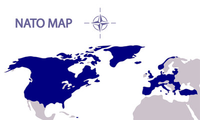 Nato map logo, vector art illustration.