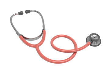 Coral pink stethoscope for medical examination