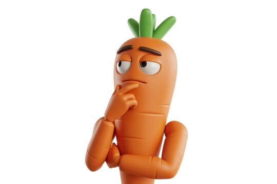 Contemplative Carrot Character - Powered by Adobe