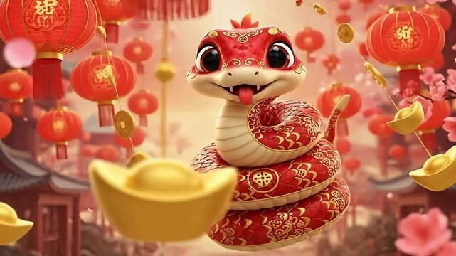Vibrant dragon dance performance on Chinese New Year celebration background
